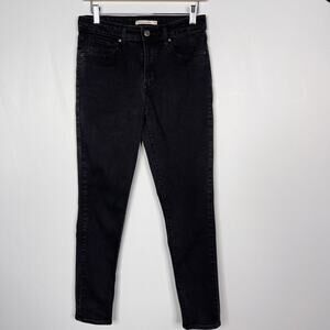 Levis Womens 29 Washed Black 721 High Rise Skinny Jeans Cotton Stretch